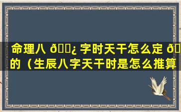 命理八 🌿 字时天干怎么定 💮 的（生辰八字天干时是怎么推算的）